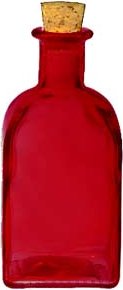 8.5 oz. red rectangular bottle, red diffuser bottle, red glass diffuser bottle